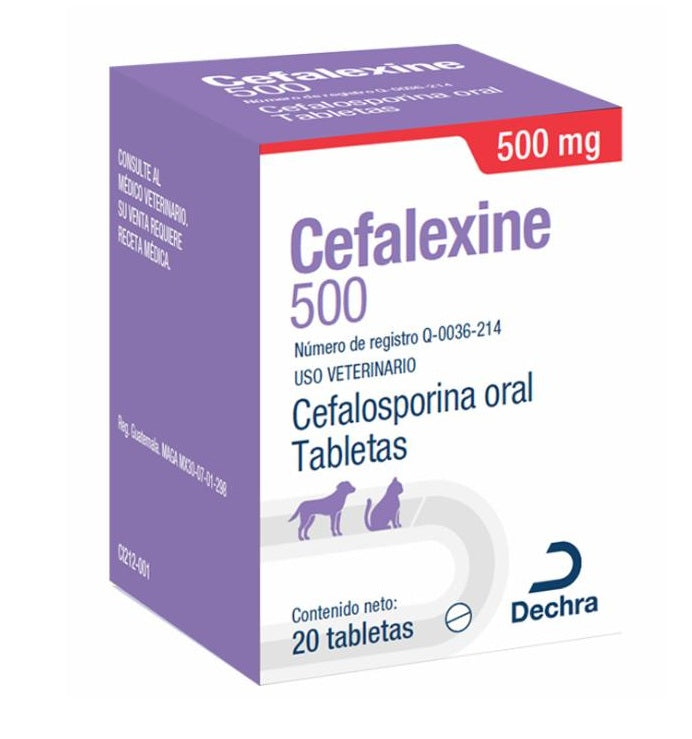 Cefalexine Caja 20 tabletas 500 mg
